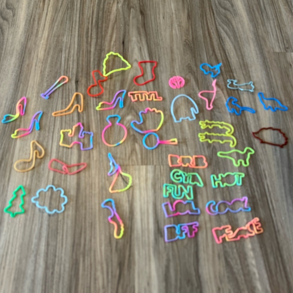 Silly Bandz Assorted Neon Silicone Shape Bands for Kids - Multicolor